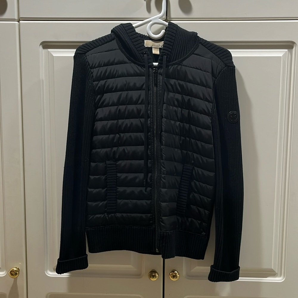Black Knit Puffer Jacket